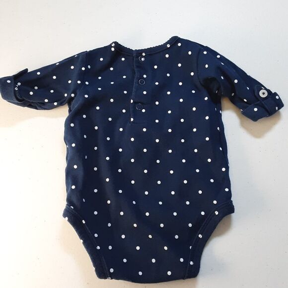 CARTER'S Onesies Polka Dot Embroidered Set of 2 size 3 mos - Picture 4 of 6